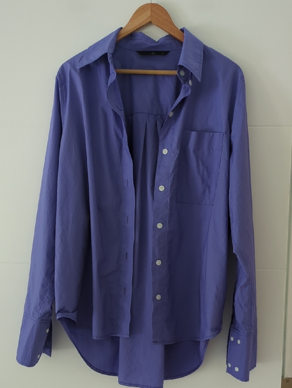 White Black Market Celeste Long-Sleeve Dress Button Down Shirt Lavender Purple